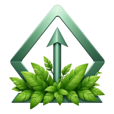 downward arrow surrounded by plants sticker