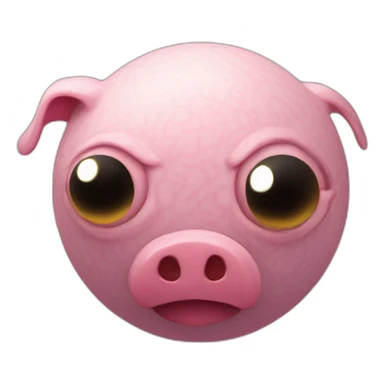 3d sphere with a cartoon Piglin Brute skin texture with big feminine eyes sticker