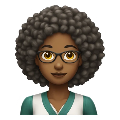 Young Black woman teacher with curly Afro hair sticker