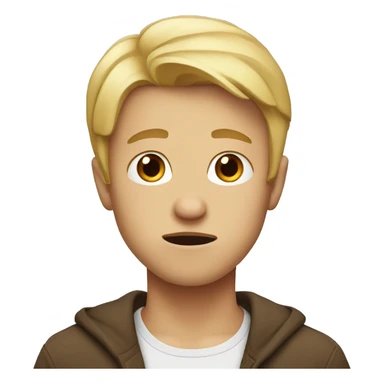 Confused blonde brother with brown eyes  sticker