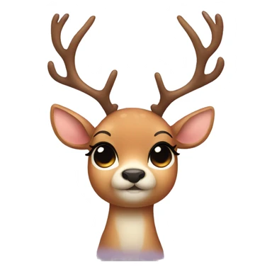 Cute deer with a bow and eyelashes sticker