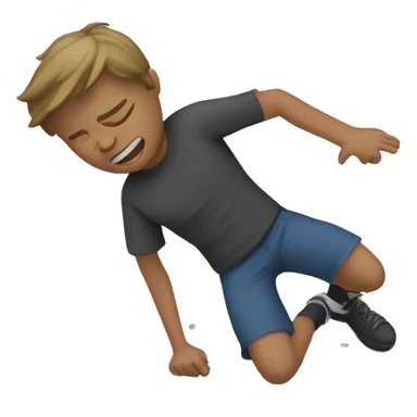 person crying and kicking the ground sticker