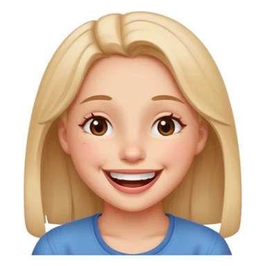 a girl genuinely feeling happy so so so much laughing so hard with her eyes folded sticker