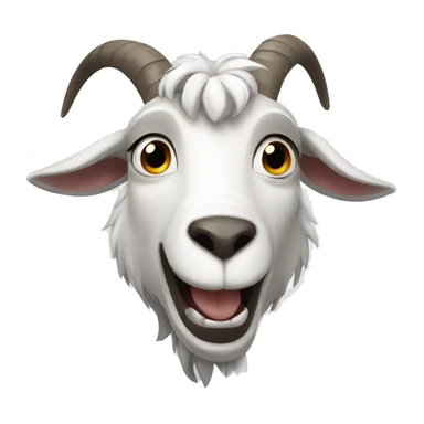 grey and white goat growling sticker