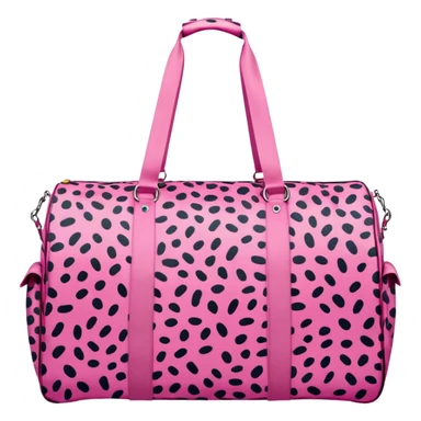oversized pink cheetah print duffle bag with clothes coming out of it  sticker