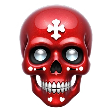 red glitter skull sticker