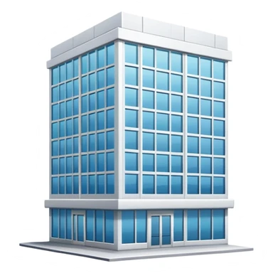 Modern office building with glass windows sticker