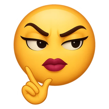 slay emoji, fierce side-eye, empowered vibe, no background sticker