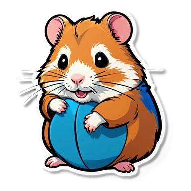 father and baby hamster sticker