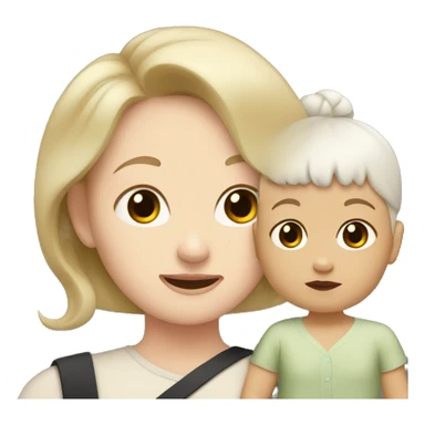 White mom and Asian baby sticker