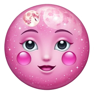 Pink sparkly moon sticker