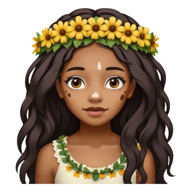 emoji of a black girl with vitiligo.she should have a lot of hair and vitiligo patches sticker
