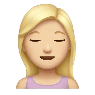 Girl with blonde hair sleeping with arms above head  sticker
