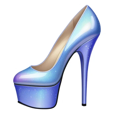 sparkly platform periwinkle heels sticker