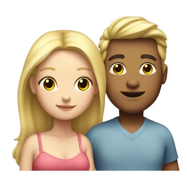 fat boy next to Beautiful blond girl sticker