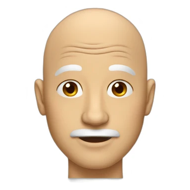 Old bald men with round face sticker