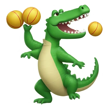 A crocodile juggling  sticker