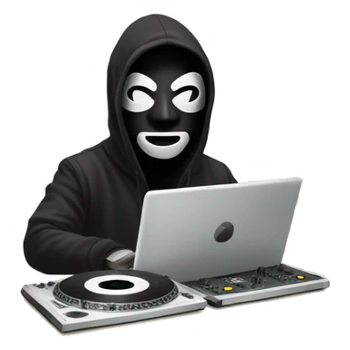Masked Hacker with DJ board sticker