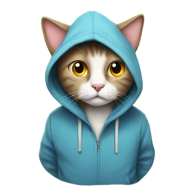 Confused cat with a hoodie sticker