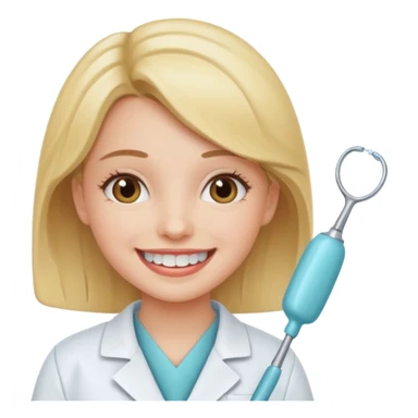 Girl with dentist clothes sticker