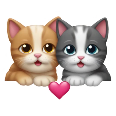 two kittens in love sticker