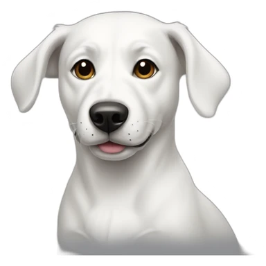 white dog with black ear and black spot on half of the face sticker