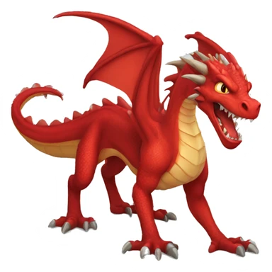 red ferocious dragon sticker