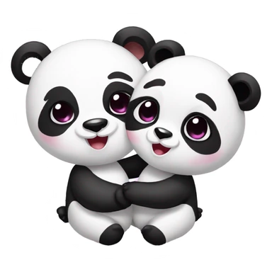 A panda with her cute girlfriend panda enjoying each other’s company  sticker