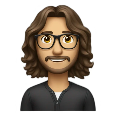 designer-man-in-glasses-with-long-brunette-hair sticker