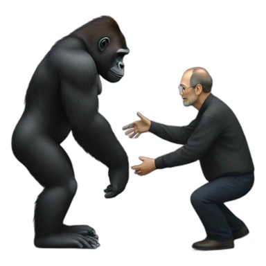 Gorilla meeting Steve Jobs sticker