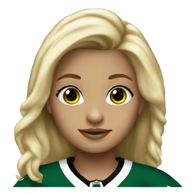 Blonde girl wearing Dallas Stars jersey sticker