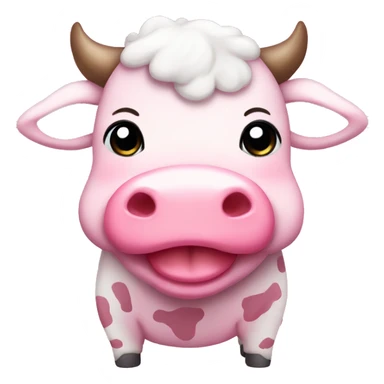 pink cute cow chibi  sticker