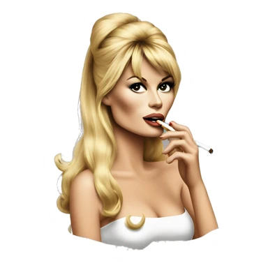 Brigitte Bardot smoking cugarette   sticker
