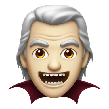 Vampire  burgundy, with two sharp fangs sticker