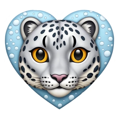 Snow-Leopard-patterned heart sticker