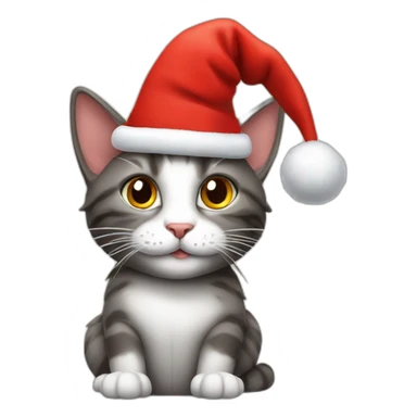 cat in hat santa sticker