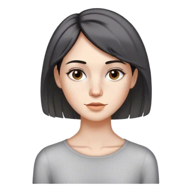 chica, pelo corto, moreno con canas, pecas, delgada sticker