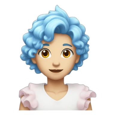 coeur bleu pastel flamme sticker