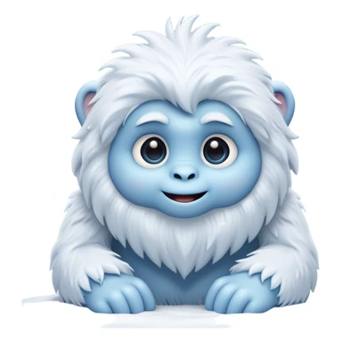 Cinematic Cute Yeti Portrait Emoji, with a charming, small, fluffy form in soft snowy whites and cool blues, featuring big, innocent eyes and a shy, gentle smile, simplified yet irresistibly endearing, highly detailed with a soft glowing outline that captures the whimsical charm of a friendly yeti ready for a cuddle! sticker