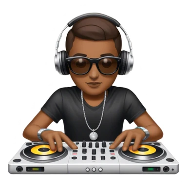 Dj playing music with sunglasses on sticker
