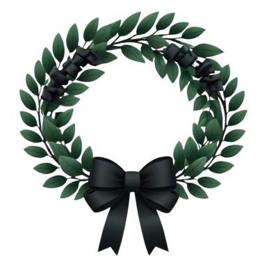 black funeral wreath; no light colors. sticker