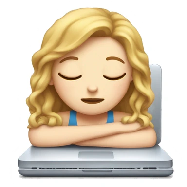 sleepy-white girl-on-laptop sticker