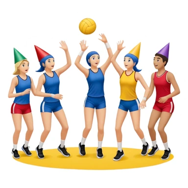 Partying volleyball players  sticker