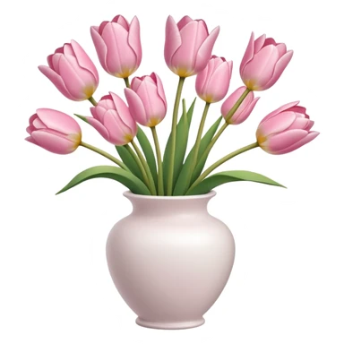 Light pink tulips in white vase sticker