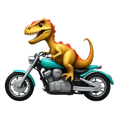Dinosaur riding a motorcycle sticker