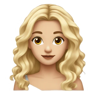 Beautiful girl,blonde hair,wavy hair，long hair, brown eyes sticker