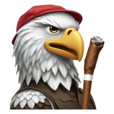 bald eagle smoking a cigar playing golf sticker