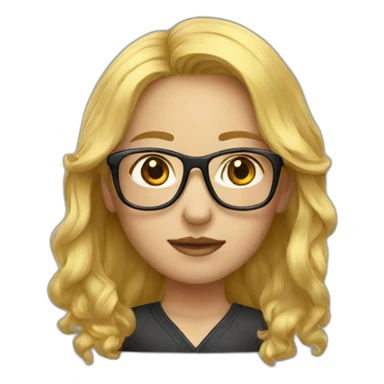 Golden hair-glasses-Chinese-female sticker