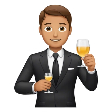 Man in suit giving toast sticker