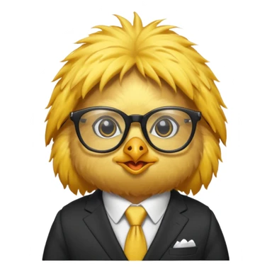 chick animal with glasses, wearing suit sticker